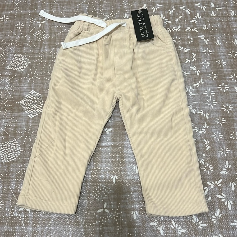Cream corduroy pants - Little Bipsy - size 18-24mo